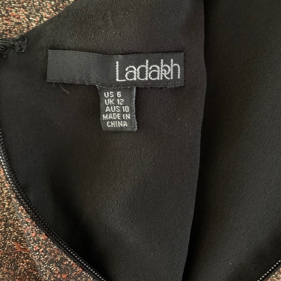 Ladakh Women's Metallic Bronze Short Sleeve Dress - Size 6 - Picture 5 of 5